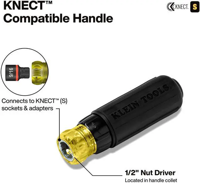 Alt view image 6 of 7 - 32500HDRT KNECT Ratcheting Screwdriver, Multi-Bit Screwdriver/Nut Driver, Impact Rated 11-in-1 Tool with Phillips, Slotted, Square and Torx Tips