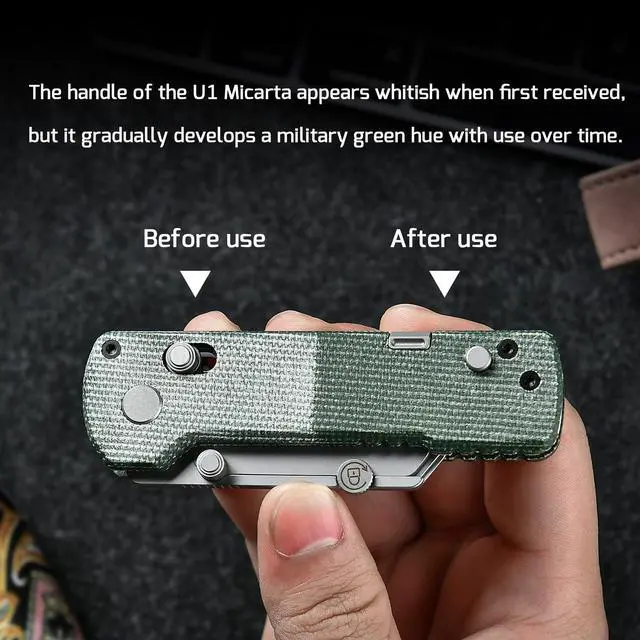 Alt view image 4 of 7 - U1 Pro Multitool Folding Utility Knife with Folding Screwdriver | Quick Change Blade EDC Utility Knife with Secure Rail Lock & Pocket Clip for Men & Women (Green Micarta)