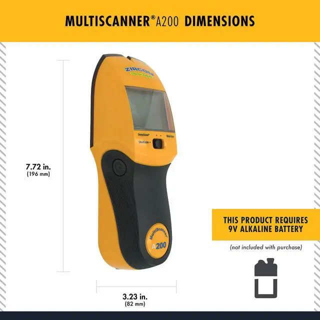Alt view image 6 of 7 - ® MultiScanner A200 Stud Finder with Metal & Live Wire Detection | Find wood and metal studs, detect metal objects and live AC wires before drilling with visual SpotLite® guidance