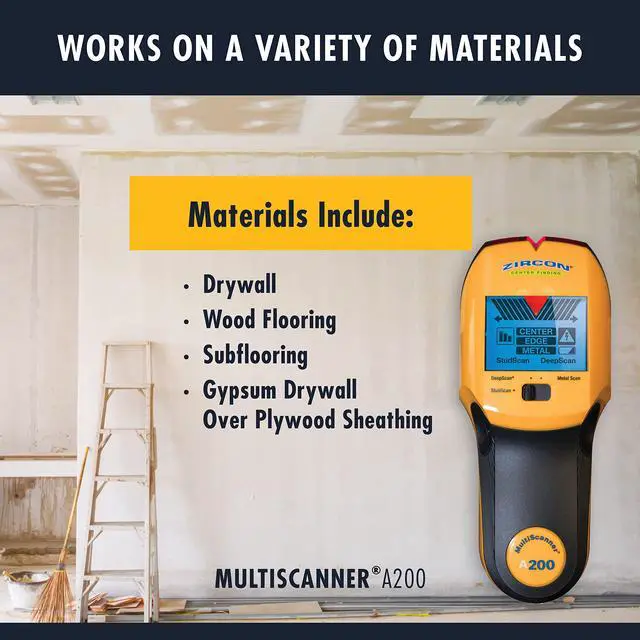 Alt view image 5 of 7 - ® MultiScanner A200 Stud Finder with Metal & Live Wire Detection | Find wood and metal studs, detect metal objects and live AC wires before drilling with visual SpotLite® guidance
