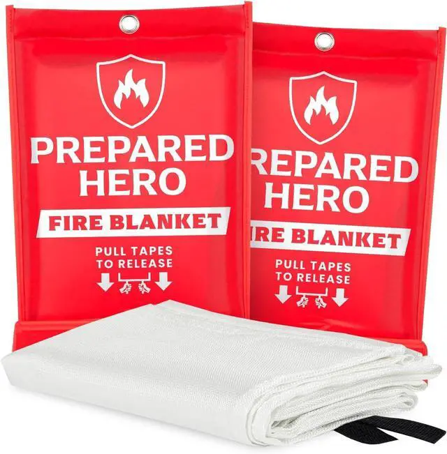 Main image of Emergency Fire Blanket, Kitchen & Home, 39 x 39 in, 2 Pack | Smothers Grease, Gas And Electric Flame Emergencies With No Sprays, Cleanup Or Residue; Kitchen, Home And Camping Ready