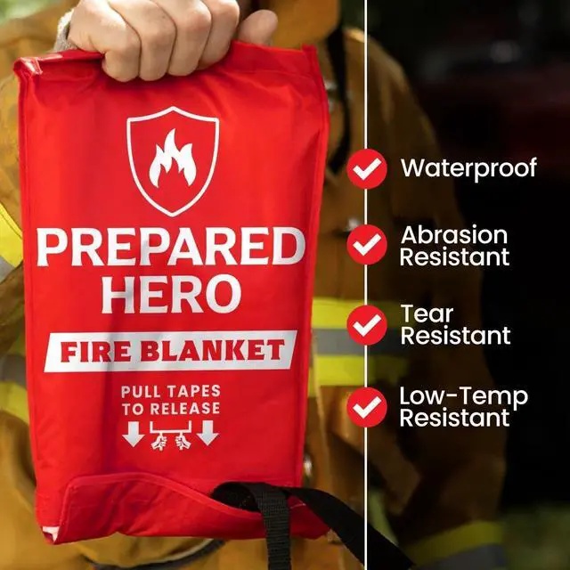 Alt view image 3 of 7 - Emergency Fire Blanket, Kitchen & Home, 39 x 39 in, 2 Pack | Smothers Grease, Gas And Electric Flame Emergencies With No Sprays, Cleanup Or Residue; Kitchen, Home And Camping Ready
