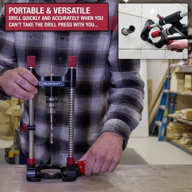 Alt view image 2 of 7 - 1318 DrillMate Portable Drillling Guide Precision Drilling Jig Attachment for Drilling Angled or Straight Holes, Adjustable Drill Guide Attachment, Portable Drill Press with 3/8 Chuck