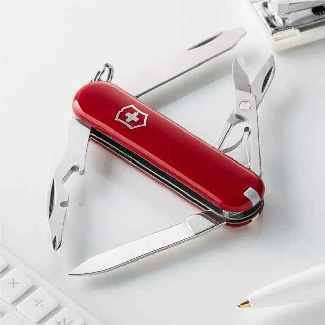 Alt view image 3 of 7 - Rambler Swiss Army Knife, 10-Function Pocket Knife, Red | Swiss-made multitool, compact pocket knife, multiple functions, everyday readiness