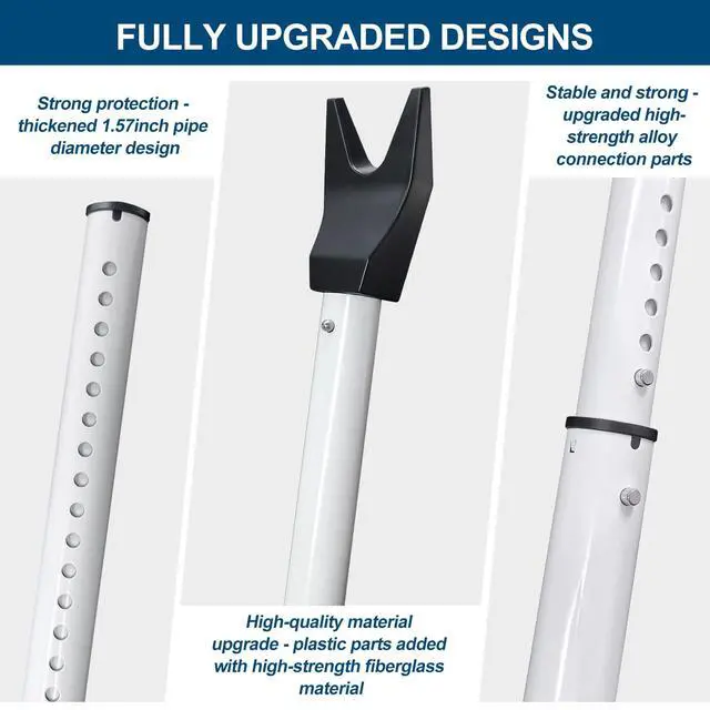 Alt view image 4 of 7 - 2 Pack Door Security Bar, Heavy Duty Patio Door Lock,White | Locking Security Bar for Door, Adjustable Home Security Barricade for Apartment, Hotel Room and Screen Door
