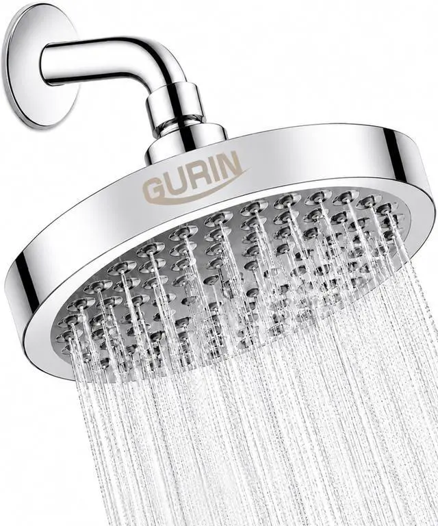 Main image of Shower Head - Luxury Polished Chrome Finish - Rain Showerhead 6 Inch | High Pressure Shower Heads with Adjustable Angles, 90 Anti-Clog Nozzles, Tool-Free 1-Min Install