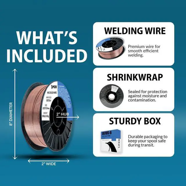 Alt view image 2 of 6 - PGN ER70S-6.035" Solid MIG Welding Wire - 10lb Spool