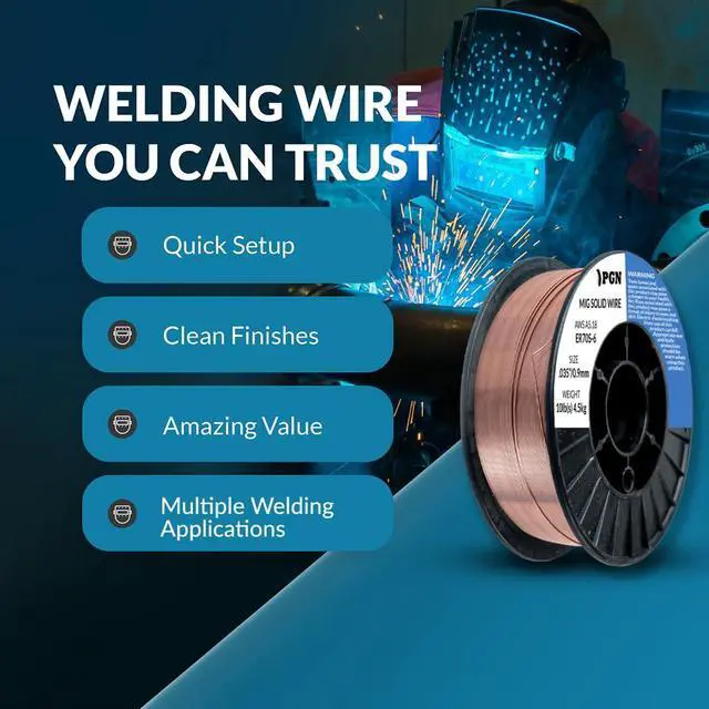 Alt view image 6 of 6 - PGN ER70S-6.035" Solid MIG Welding Wire - 10lb Spool