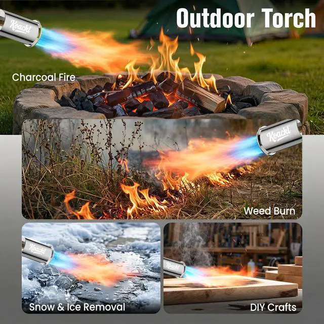 Alt view image 6 of 7 - 24" CSA Propane Torch Gun 2372°F Adjustable Flame Campfire | Powerful Flamethrower Blow Torch, Instant Piezo Ignition, Ergonomic Grip; Weed Burner, Melts Ice; for Camping, Welding, DIY