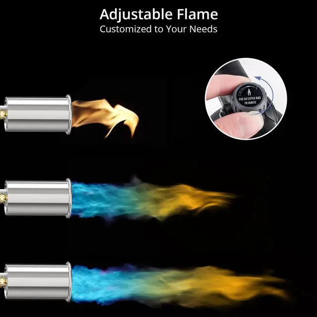 Alt view image 2 of 7 - Powerful Grill & Cooking Propane Torch L8010, Black & Grey | Sous Vide, Campfire Starter, Adjustable Weed Torch Burner for Searing Steak, BBQ & DIY, Propane Tank Not Included