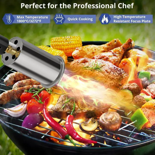 Alt view image 5 of 7 - Powerful Grill & Cooking Propane Torch L8010, Black & Grey | Sous Vide, Campfire Starter, Adjustable Weed Torch Burner for Searing Steak, BBQ & DIY, Propane Tank Not Included