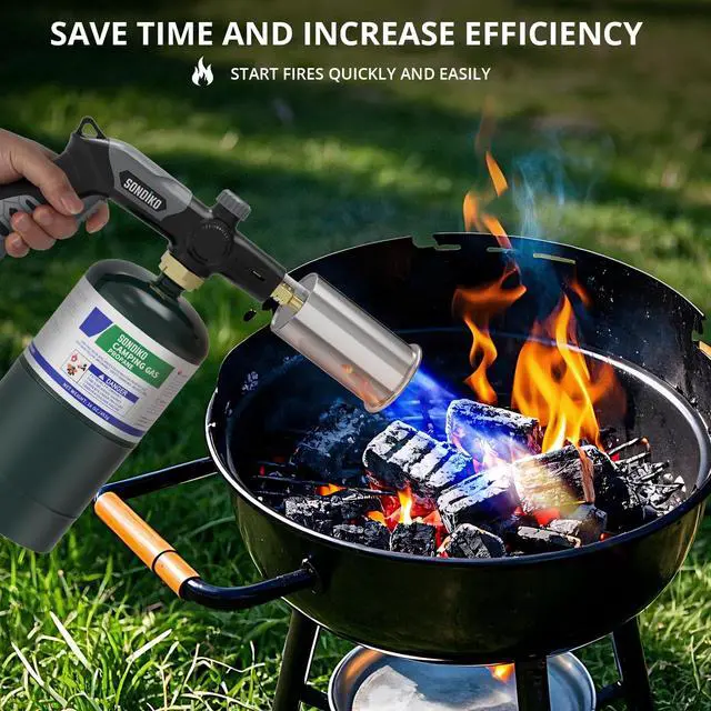 Alt view image 7 of 7 - Powerful Grill & Cooking Propane Torch L8010, Black & Grey | Sous Vide, Campfire Starter, Adjustable Weed Torch Burner for Searing Steak, BBQ & DIY, Propane Tank Not Included
