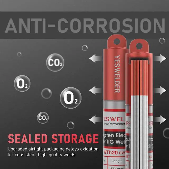 Alt view image 4 of 7 - TIG Welding Tungsten Electrode Red Tip | 10-pk 3/32" x 7" Red WT20/EWTh-2