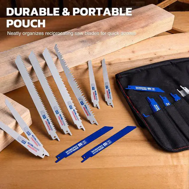 Alt view image 5 of 7 - 32-Piece Reciprocating Saw Blade Set with Organizer Pouch | Fits Most Reciprocating Saws, Ideal for Wood & Metal Cutting and Tree Pruning