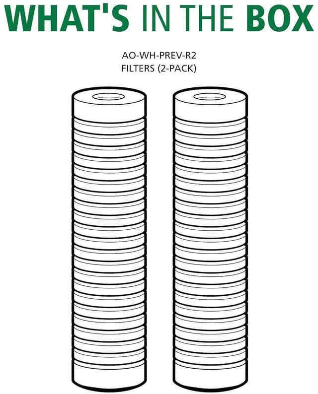 Alt view image 7 of 7 - 2.5"x10" 5-Micron Universal Sediment Filter | AO-WH-PREV-R2 | NSF Certified | Fits AO-WH-PREV or AO-WH-PRE Whole House Filtration Systems | Last 6 Months Each | 2-Pack