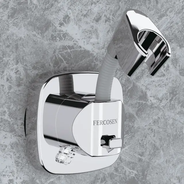Main image of Shower Head Holder with Suction | 360° Swivel | Silver | Tool-free install in seconds, 360° swivel head, 10kg built-in storage hook, removable, rust-resistant, strong suction grip