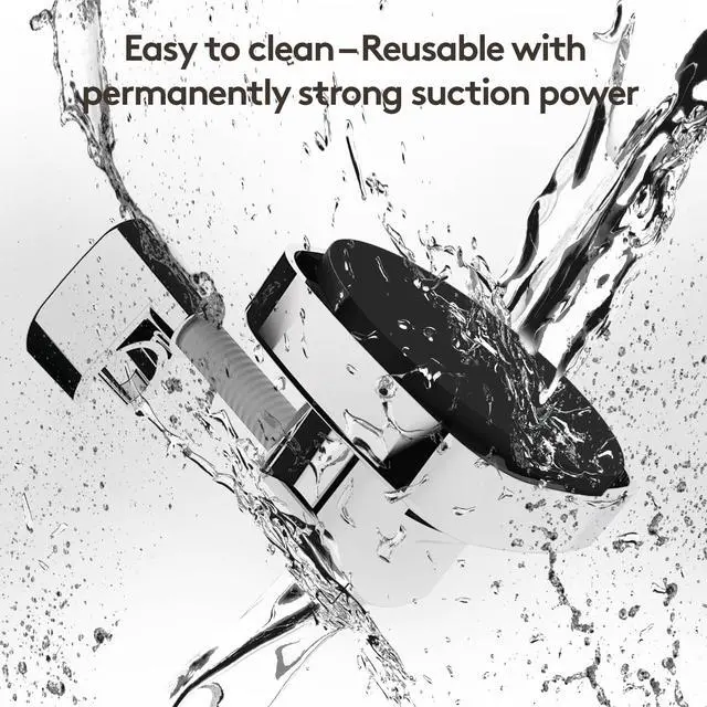 Alt view image 7 of 7 - Shower Head Holder with Suction | 360° Swivel | Silver | Tool-free install in seconds, 360° swivel head, 10kg built-in storage hook, removable, rust-resistant, strong suction grip
