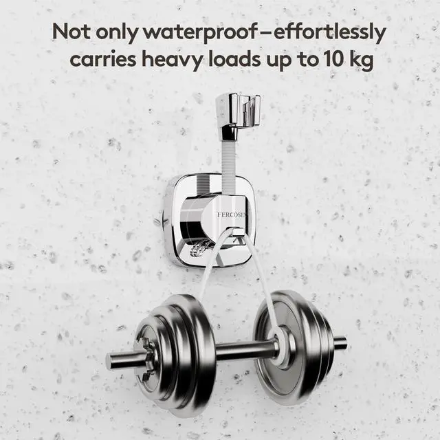 Alt view image 5 of 7 - Shower Head Holder with Suction | 360° Swivel | Silver | Tool-free install in seconds, 360° swivel head, 10kg built-in storage hook, removable, rust-resistant, strong suction grip