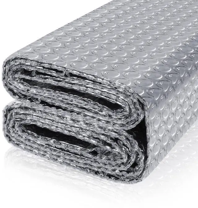 Main image of Bubble Insulation Sheet, Reflective Insulation Roll, 23.6IN X 10FT | Double Side Aluminum Foil Bubble Shield Aluminum Foil Thermal Insulation Radiant Barrier for Windows, RV, Roof, Garage Door