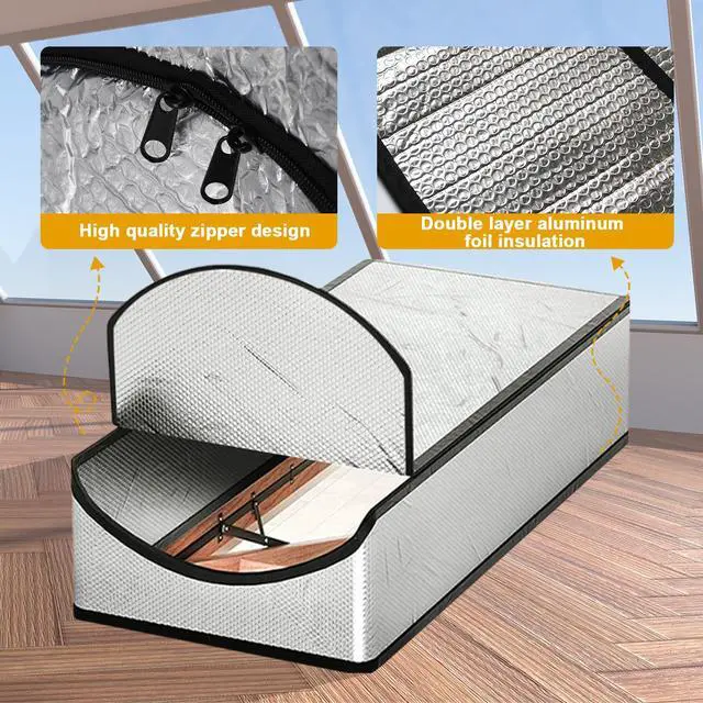 Alt view image 2 of 6 - Attic Door Insulation Cover, Attic Tent 25 x 54 x 11 in | Energy-saving attic stairway door ladder insulator with zipper