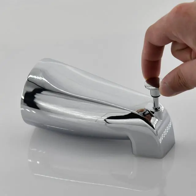 Alt view image 4 of 6 - Slip Fit Tub Spout with Pull-Up Diverter for 1/2 in Copper Tube | Chrome, Solid Metal, Slip-on, Smooth Divert for Bathtub and ShowerNo Solder Install, Screw on to Tight, Bathroom upgrades