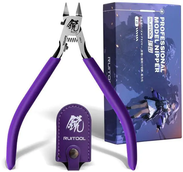 Main image of Model Nippers for Beginners, 4.7" Single Blade Nipper for Gunpla | Ultra-Thin CRV Single-Edge Gundam Model Tools, Precise Sprue Cutter, Non-Slip Grip, for Plastic Model Kits Repair and Fix