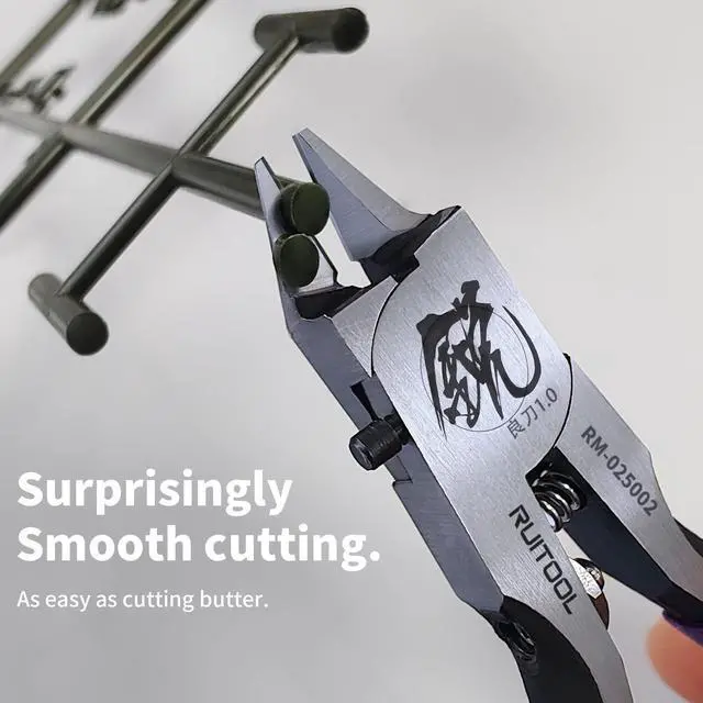 Alt view image 2 of 7 - Model Nippers for Beginners, 4.7" Single Blade Nipper for Gunpla | Ultra-Thin CRV Single-Edge Gundam Model Tools, Precise Sprue Cutter, Non-Slip Grip, for Plastic Model Kits Repair and Fix