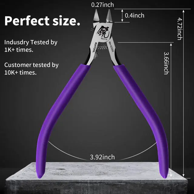 Alt view image 7 of 7 - Model Nippers for Beginners, 4.7" Single Blade Nipper for Gunpla | Ultra-Thin CRV Single-Edge Gundam Model Tools, Precise Sprue Cutter, Non-Slip Grip, for Plastic Model Kits Repair and Fix