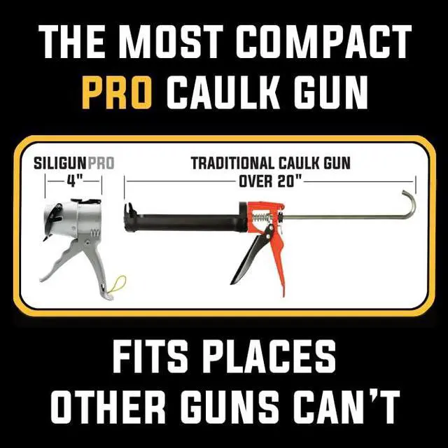 Alt view image 2 of 7 - PRO Compact 24:1 Caulking Gun - No Drip Caulk Gun - Patent Design - Lightweight Aluminum Frame - Works with all 10 oz Tubes (PRO)
