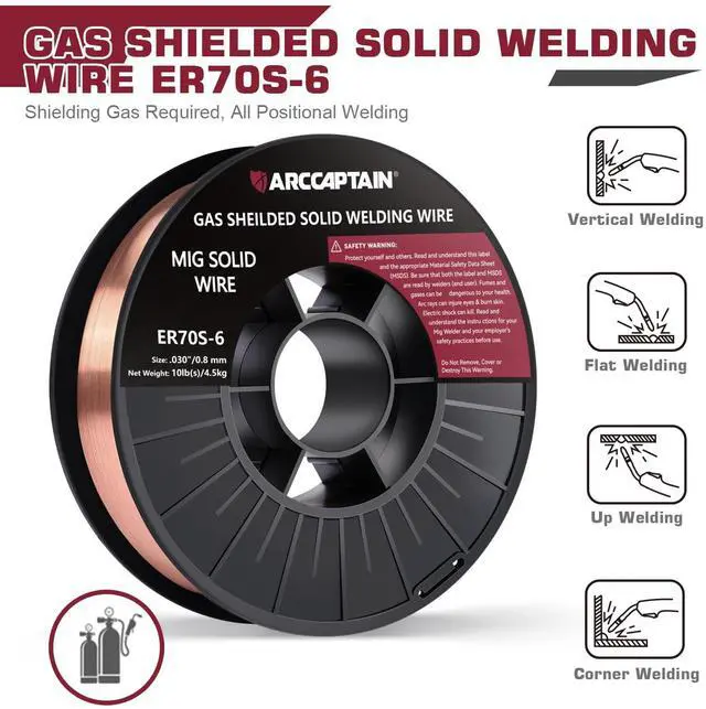 Alt view image 2 of 7 - MIG Welding Wire ER70S-6.030" 10LB x 1 | Smooth Wire Feeding, Stable Arc, Low Spatter & Clean Weld Beads for Mild Steel Fabrication