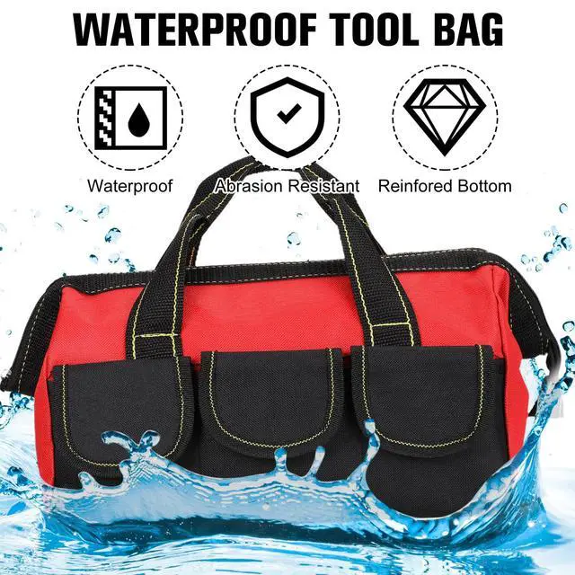 Alt view image 4 of 6 - 3 Pack 13 Inch Tool Bags, Classic, Red