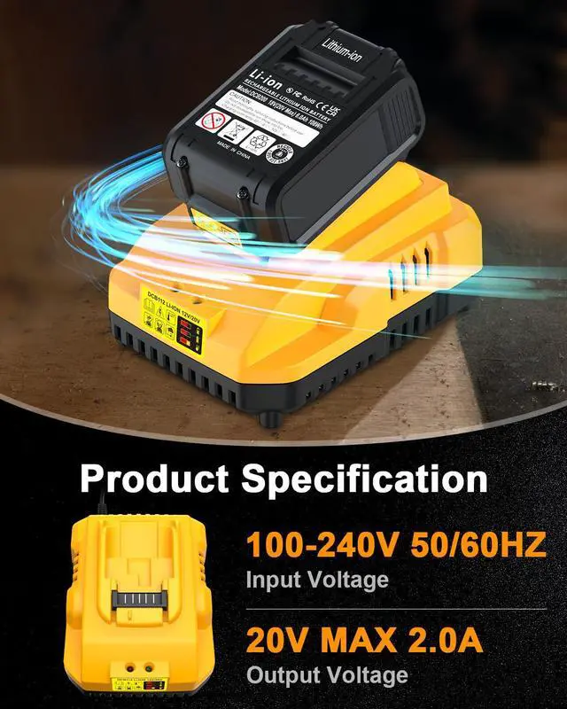 Alt view image 2 of 7 - DCB112 20V MAX Battery Charger Replacement for Dewalt Battery Charger, Compatible with Dewalt 12V-20V Battery