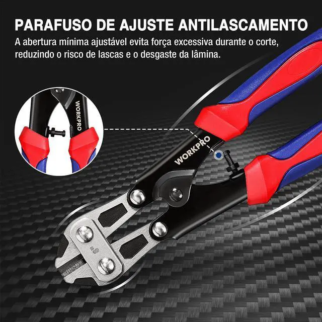 Alt view image 5 of 7 - Mini Bolt Cutter 8-inch, Spring Loaded Small Heavy Duty Wire Cable Cutter, Snips Clippers with Soft Anti-Slip Handle
