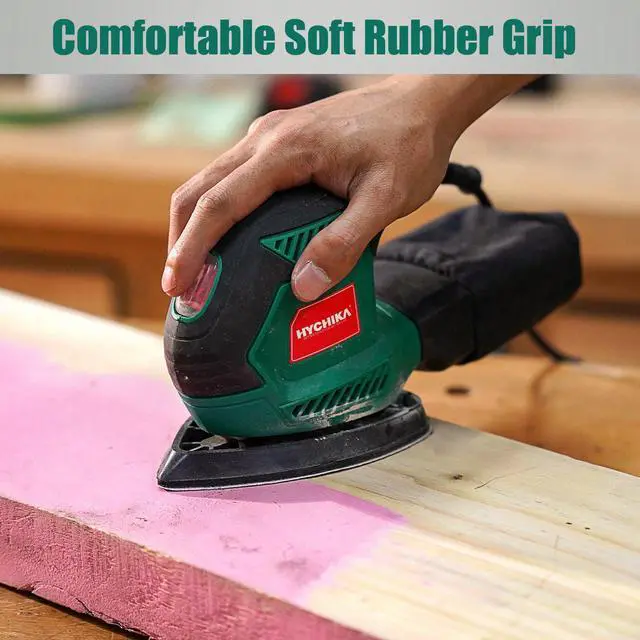 Alt view image 7 of 7 - HYCHIKA Detail Sander, 14,000 OPM Compact Electric Sander Tool with 12 Pcs Sandpapers,Efficiency Dust Collection System,Suitable for Tight Spaces Sanding,Polishing,Removing Paint in Home Decoration