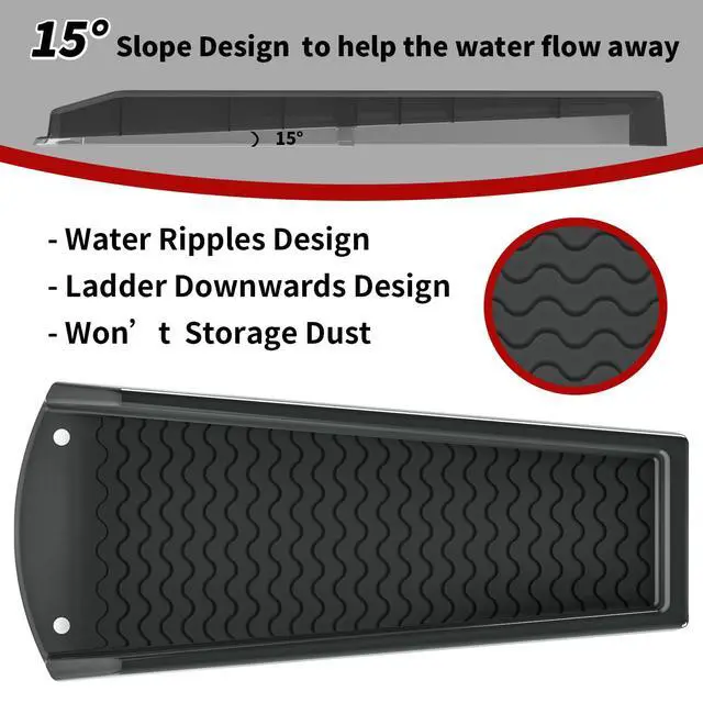 Alt view image 5 of 6 - 2 Pack Downspout Splash Block, 24" Rain Gutter Downspout Extensions | with 4pc Fixing Nails,Gutter Downspout Splash Block, Drainage to Protect House Foundations (4 Piece|Black)