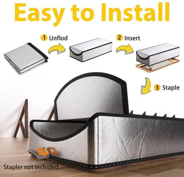 Alt view image 6 of 7 - Attic Door Insulation Cover 25"x54"x11", Energy Saving Tent Attic Stairs Cover Ladder Pull Down Insulator, R-Value 15.5 Thicken Aluminum Foil Stairway Insulation with Zipper Fireproof