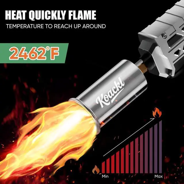 Alt view image 4 of 7 - 24" CSA Propane Torch Gun 2372°F Adjustable Flame Campfire | Powerful Flamethrower Blow Torch, Instant Piezo Ignition, Ergonomic Grip; Weed Burner, Melts Ice; for Camping, Welding, DIY
