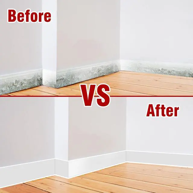 Alt view image 4 of 6 - Vinyl Baseboard Molding Trim 4 Inch x 20 Feet Peel and Stick Baseboard Trim Flexible PVC Cove Base Moulding Self-Adhesive Trim for Garage Bathroom Cabinet Floor Walls, White