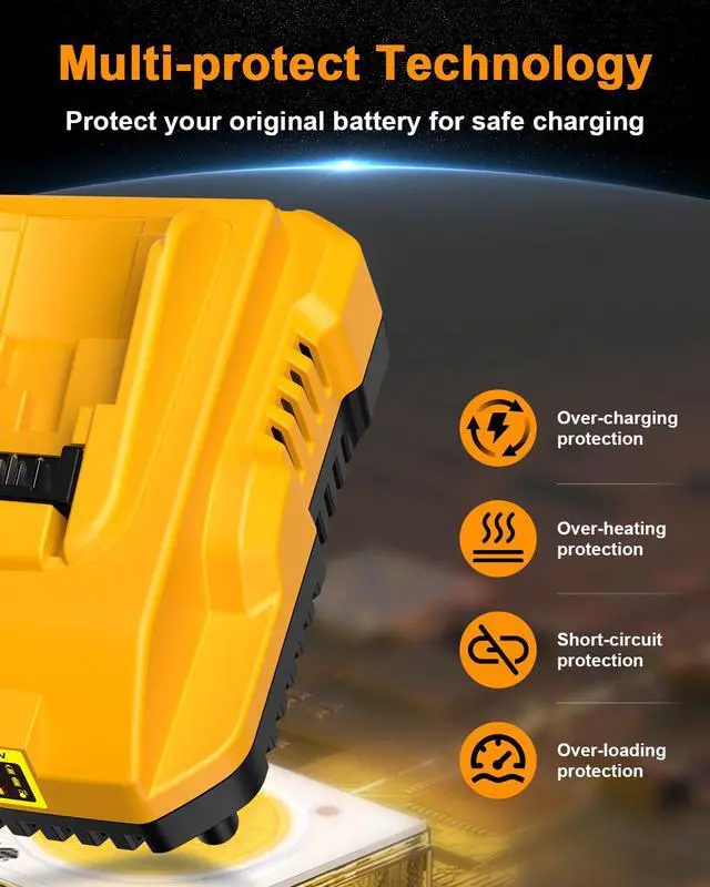 Alt view image 5 of 7 - DCB112 20V MAX Battery Charger Replacement for Dewalt Battery Charger, Compatible with Dewalt 12V-20V Battery