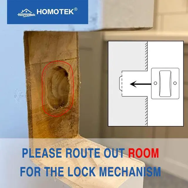 Alt view image 2 of 7 - Privacy Sliding Door Lock with Pull - Replace Old Or Damaged Pocket Locks Hardware Quickly and Easily, 2-3/4x2-1/2, for 1-3/8 Thickness Door, Black