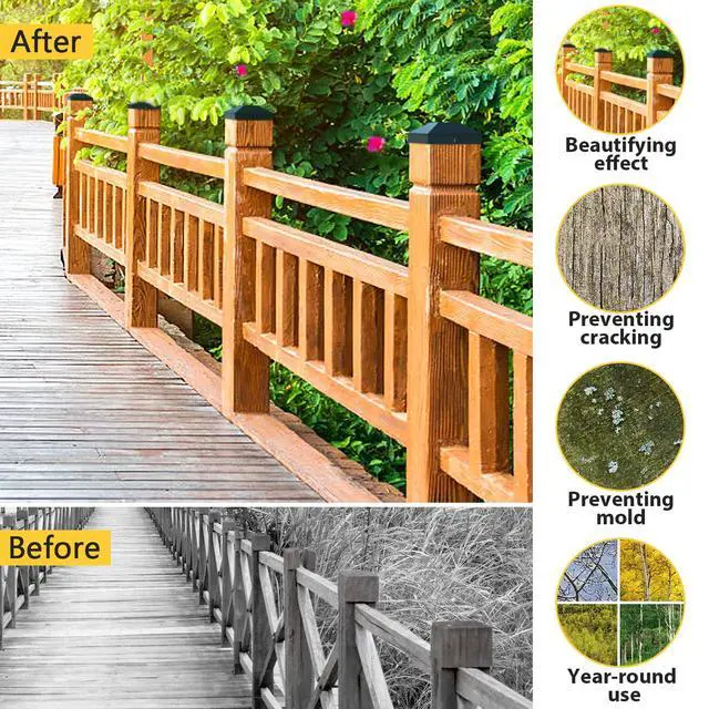Alt view image 5 of 7 - 4x4 Post Caps Black(Actual 3.5" x 3.5"), 24 Pack with 48 Screws | Easy Installation Fence Post Caps, Sturdy Waterproof Plastic Deck Post Caps with Frosted Finishing Touch, Protect Wood Post