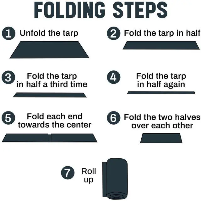 Alt view image 7 of 7 - 8 Pack 6 x 8 ft 5.5 Mil Large Tarps Heavy Duty Waterproof Tarp Multi Purpose Tent Cover for Home Boats Cars Camping Patio Furniture Roof Emergency Rain Protective Cover, Gray