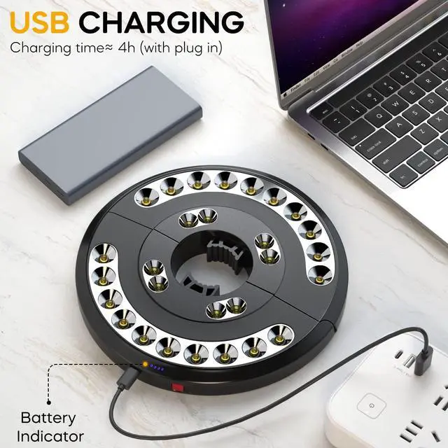 Alt view image 4 of 7 - Patio Umbrella Lights-Rechargeable Outdoor Lights for Patio Decor | Patio Table Pole Light 28 LED 3 Lighting Modes, Patio Lighting Pool Accessories, Backyard Decor, BBQ, Garden, Camping