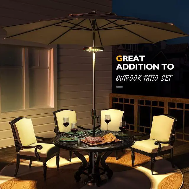 Alt view image 6 of 7 - Patio Umbrella Lights-Rechargeable Outdoor Lights for Patio Decor | Patio Table Pole Light 28 LED 3 Lighting Modes, Patio Lighting Pool Accessories, Backyard Decor, BBQ, Garden, Camping