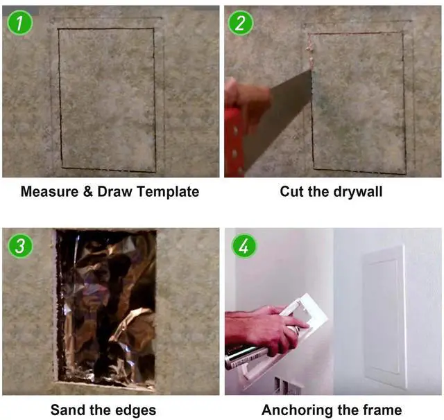 Alt view image 4 of 7 - Access Panel 14x29 Inch, Wall & Ceiling Access Door for Plumbing Repair | Lightweight Yet Durable Plastic Construction with Smooth White Finish. Easy to Install with a Clean Built-In Appearance
