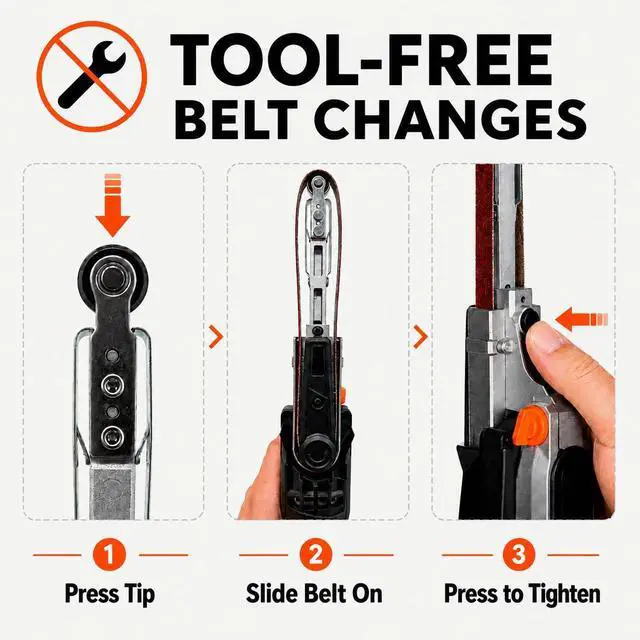 Alt view image 2 of 7 - 6307 Variable Speed Detailing File Sander with 1/2-by-18" Belt