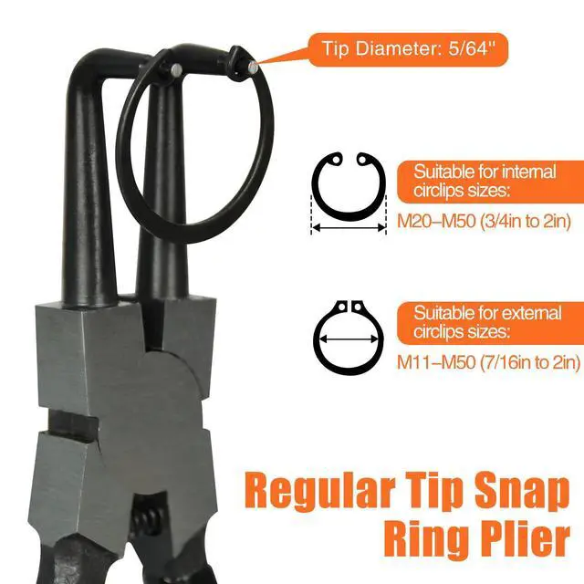Alt view image 2 of 7 - 4pcs 7in Snap Ring Pliers, 5/64in Tips | for Ring Remover Retaining and Remove Hoses, Gaskets