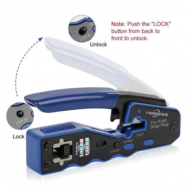 Alt view image 5 of 7 - RJ45 Crimp Tool Kit Pass Thru Ethernet Crimper for Cat5e Cat6 Cat6a 8P8C Modular Connectors, All-in-One Cat6 Crimping Tool and Tester(9V Battery Not Included)