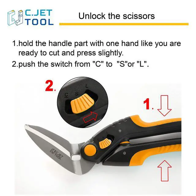 Alt view image 2 of 7 - 10" Heavy Duty Scissors - Carpet Cutter, Industrial Multipurpose Tool for Cardboard, Leather, Pruning, Gardening - Professional Soft Grip Stainless Steel (Orange)