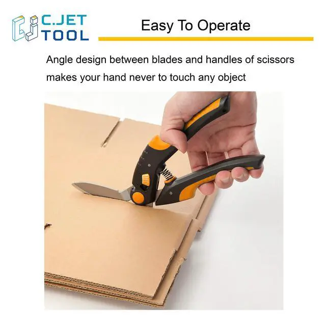 Alt view image 4 of 7 - 10" Heavy Duty Scissors - Carpet Cutter, Industrial Multipurpose Tool for Cardboard, Leather, Pruning, Gardening - Professional Soft Grip Stainless Steel (Orange)